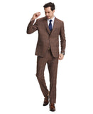 Stacy Adams Hybrid-Fit Vested Suit, Brown Plaid