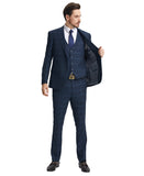 Stacy Adams Hybrid-Fit Vested Suit, Plaid Navy