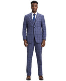 Stacy Adams Hybrid-Fit Vested Suit, Windowpane Lilac