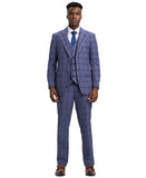 Stacy Adams Hybrid-Fit Vested Suit, Windowpane Lilac