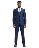 Stacy Adams Hybrid-Fit Double-Breast Vested Suit, Windowpane Blue
