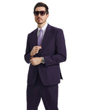 Stacy Adams Hybrid Fit U-Shaped Vested Suit, Purple