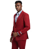 Stacy Adams Hybrid Fit U-Shaped Vested Suit, Red
