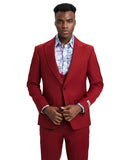 Stacy Adams Hybrid Fit U-Shaped Vested Suit, Red