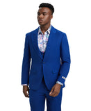 Stacy Adams Hybrid Fit U-Shaped Vested Suit, Cobalt Blue