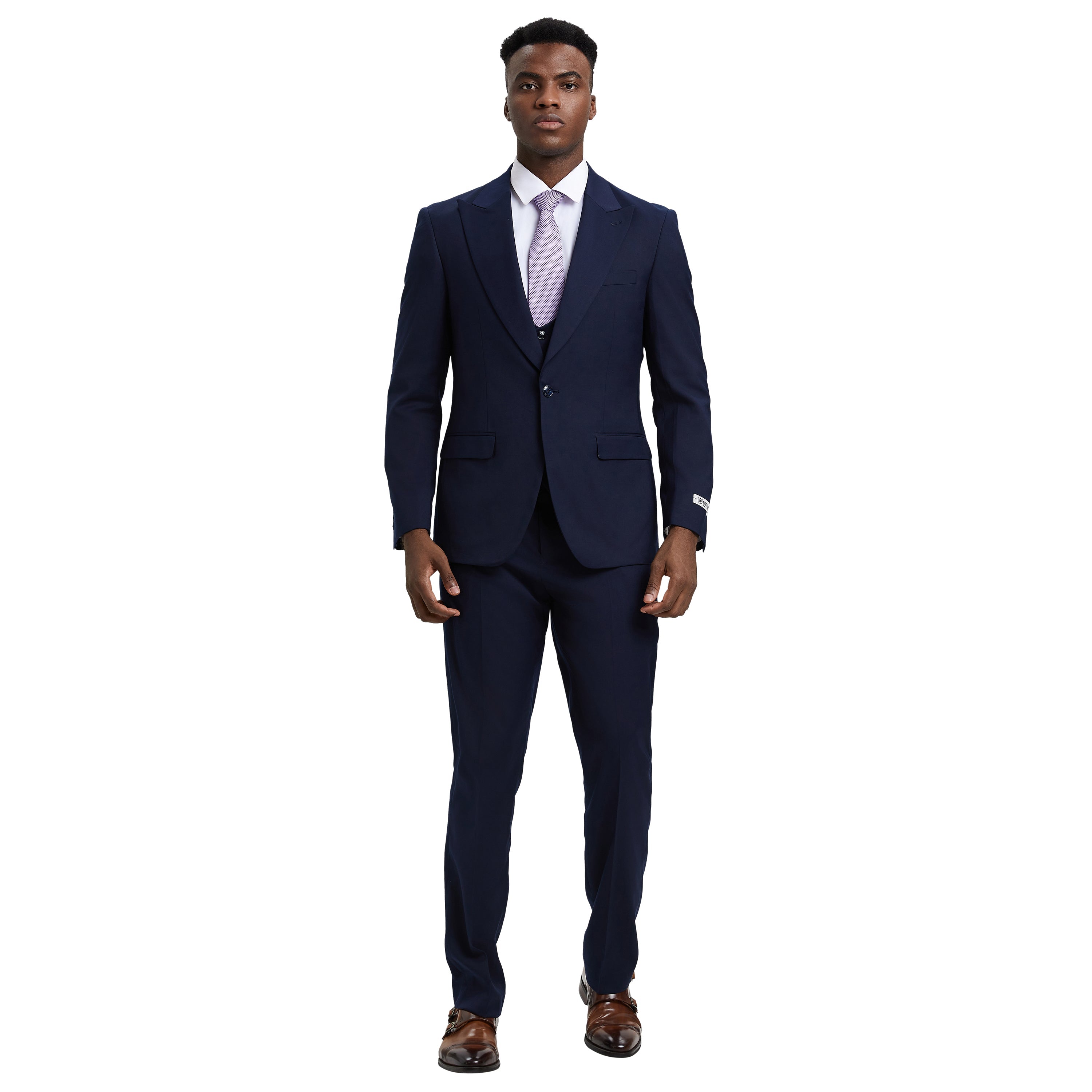 Men's Stacy Adams Hybrid-Fit 3pc Suit Set, Jacket Vest and Pants