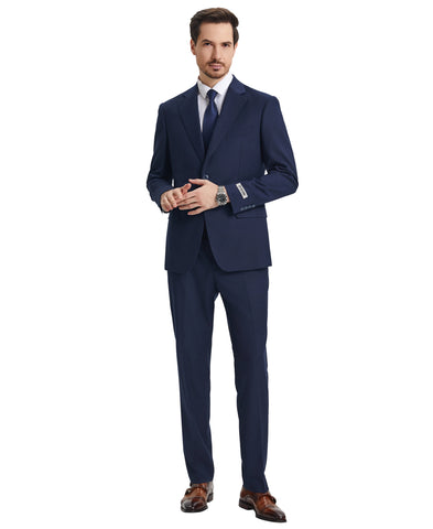 Stacy Adams Hybrid-Fit Vested Suit, Solid Marine Navy