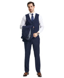 Stacy Adams Hybrid-Fit Vested Suit, Solid Marine Navy