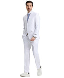 Stacy Adams Hybrid-Fit Vested Suit, Snow White