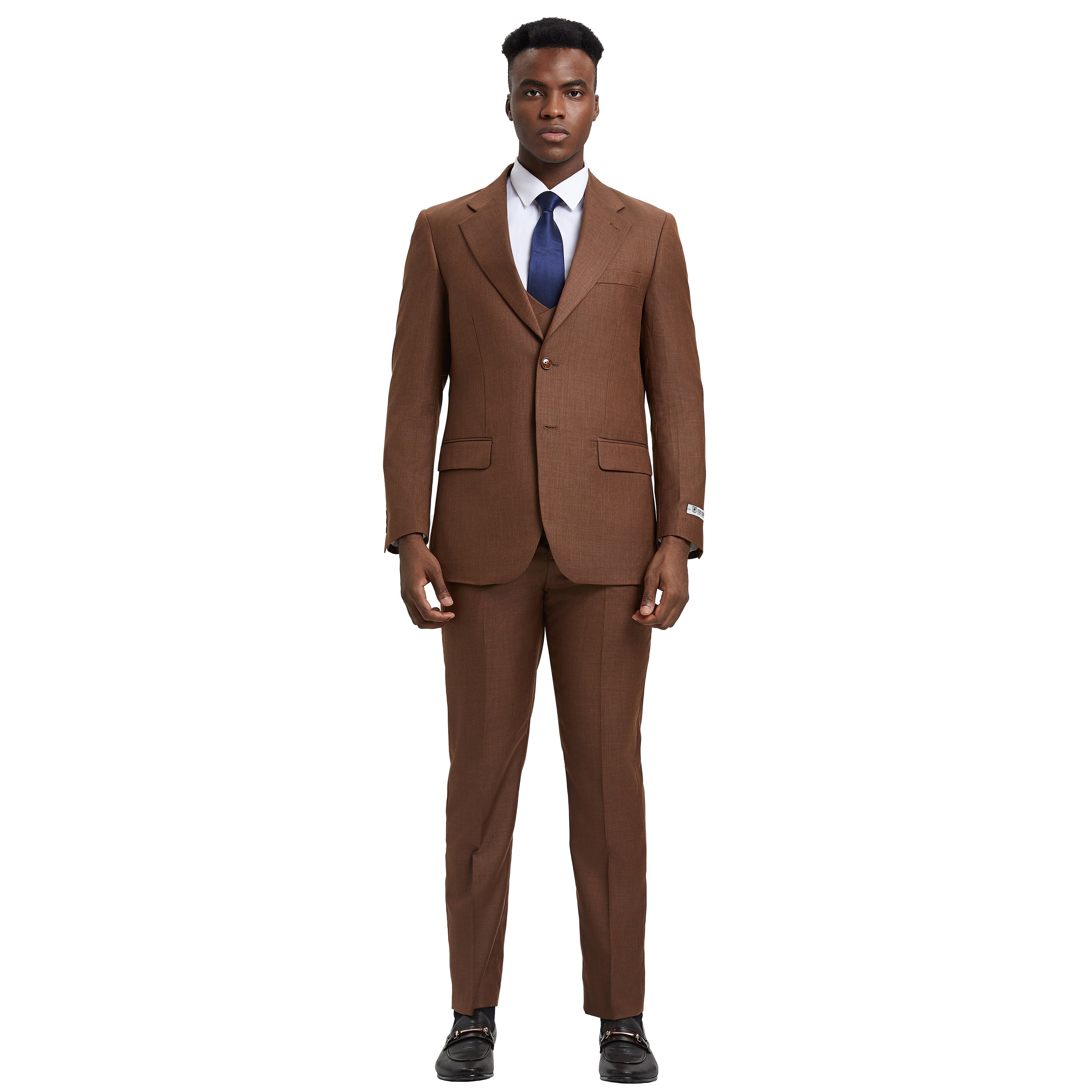 Men's Stacy Adams Sharkskin 3-Piece Suit