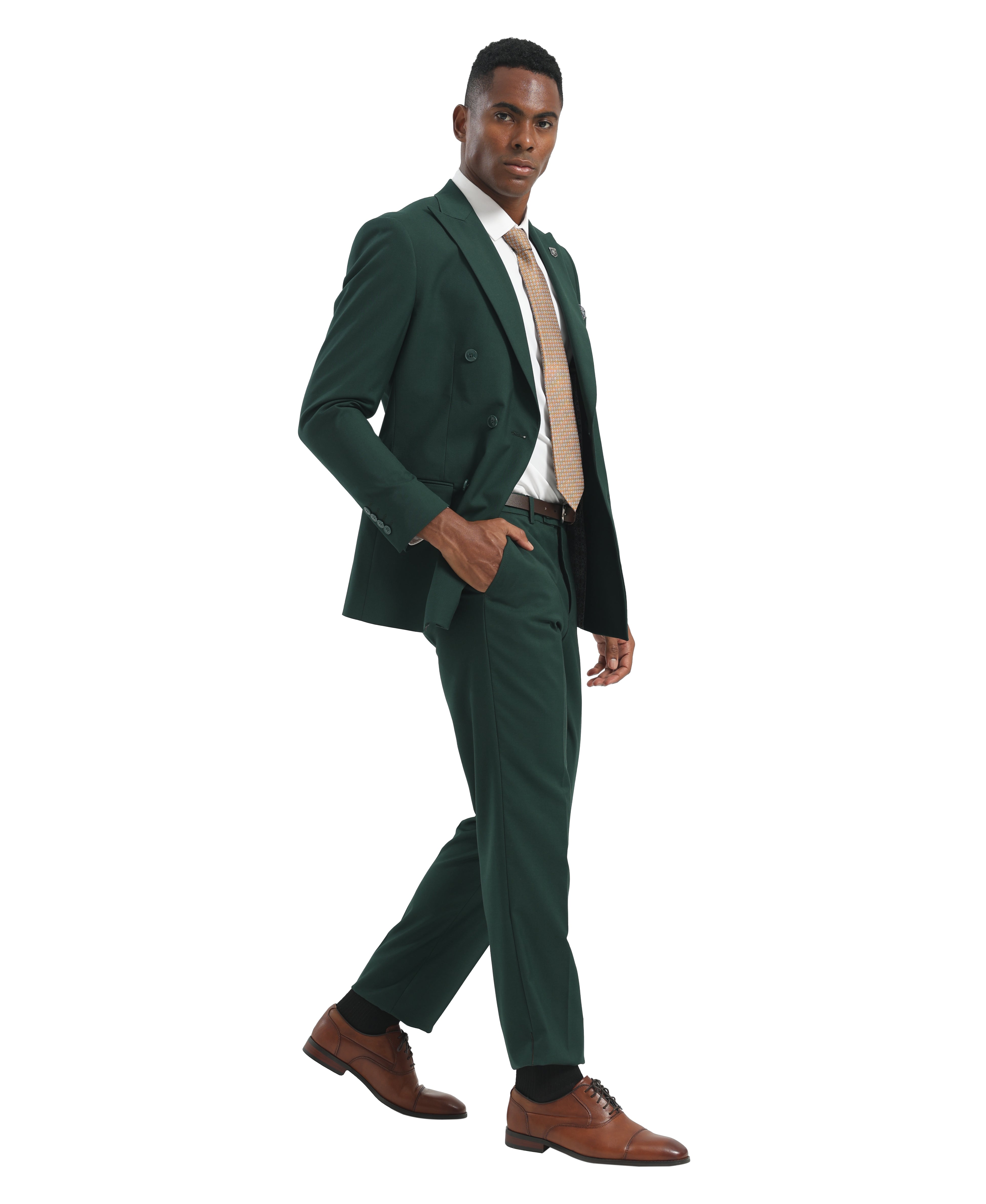 Stacy Adams Men's Hybrid-Fit 2pc Solid Double-Breasted Suit Set