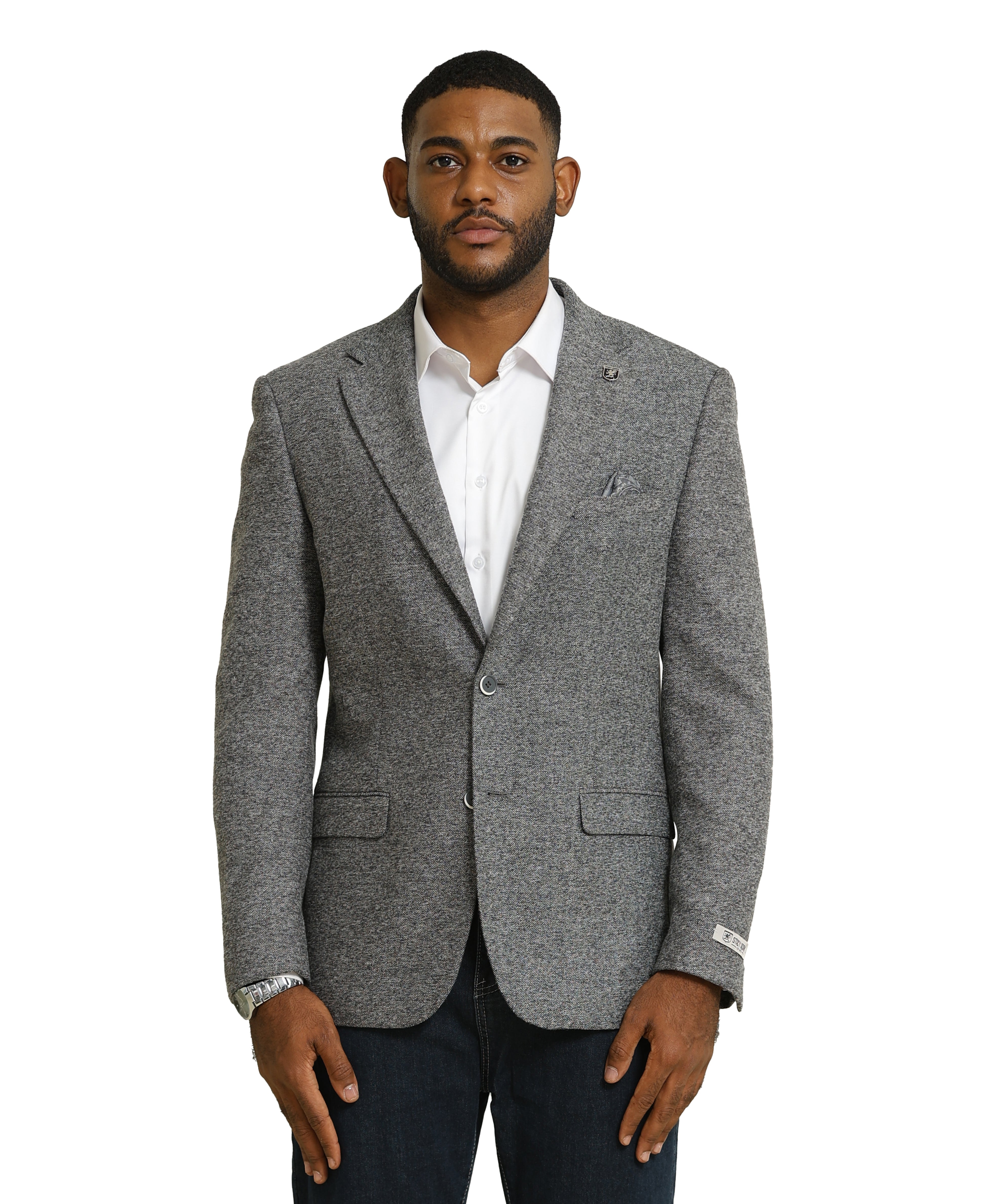 Stacy Adams Men's Hybrid-Fit Tweed Sportcoat Only, Notch Lapel