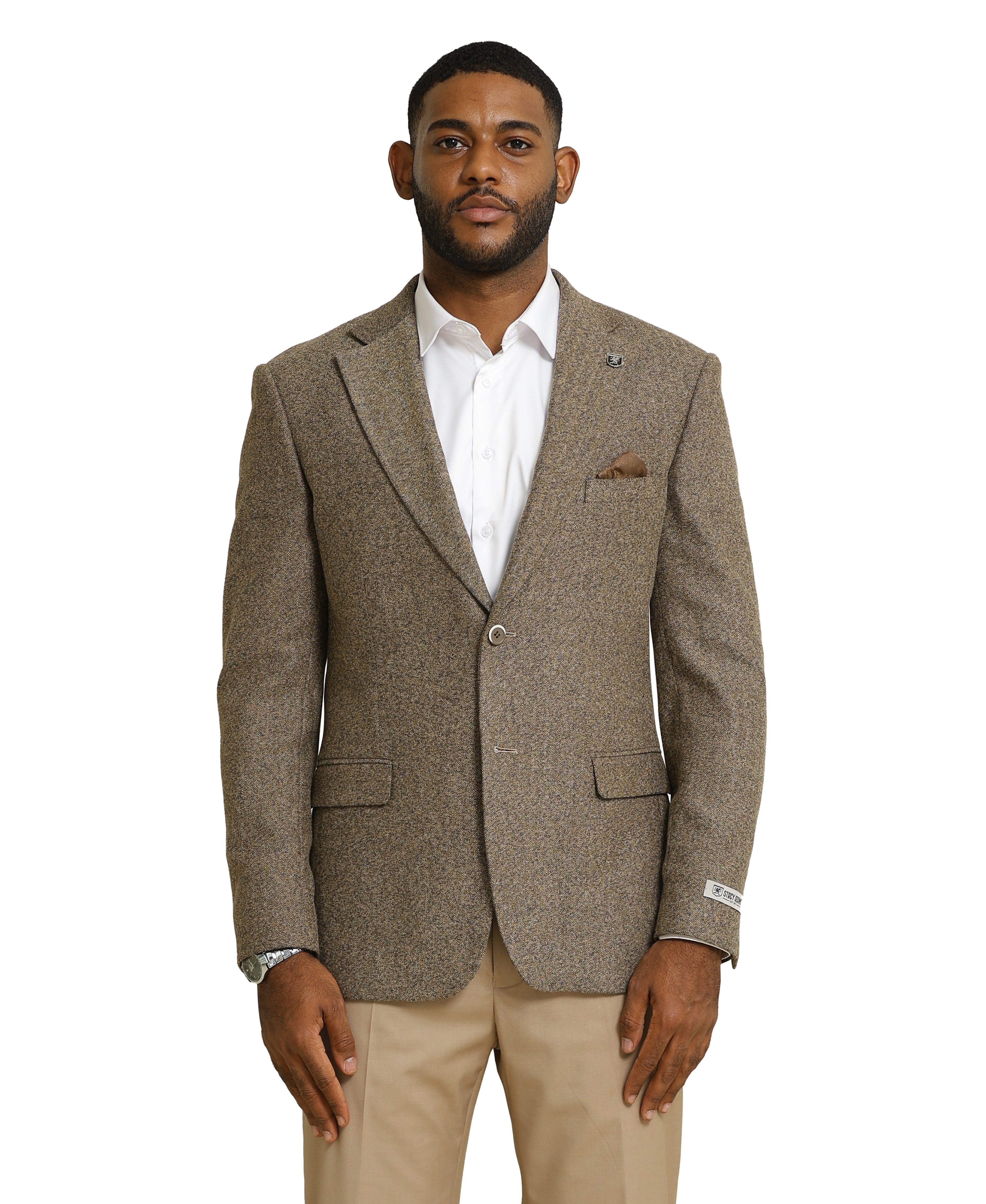 Stacy Adams Tweed Jacket Only, Tan