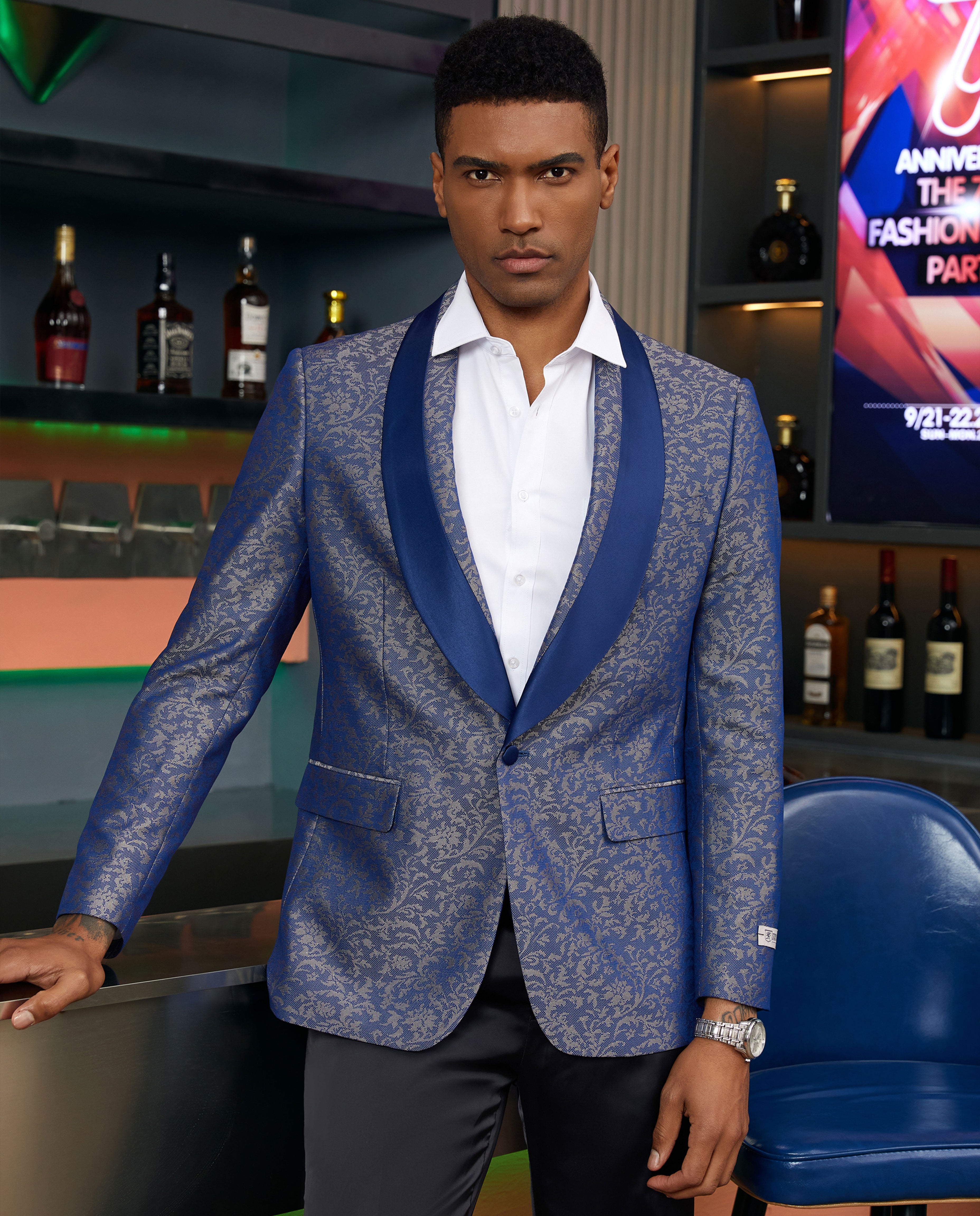 Stacy Adams Men's Hybrid Fit Netted Paisley Sportcoat Only