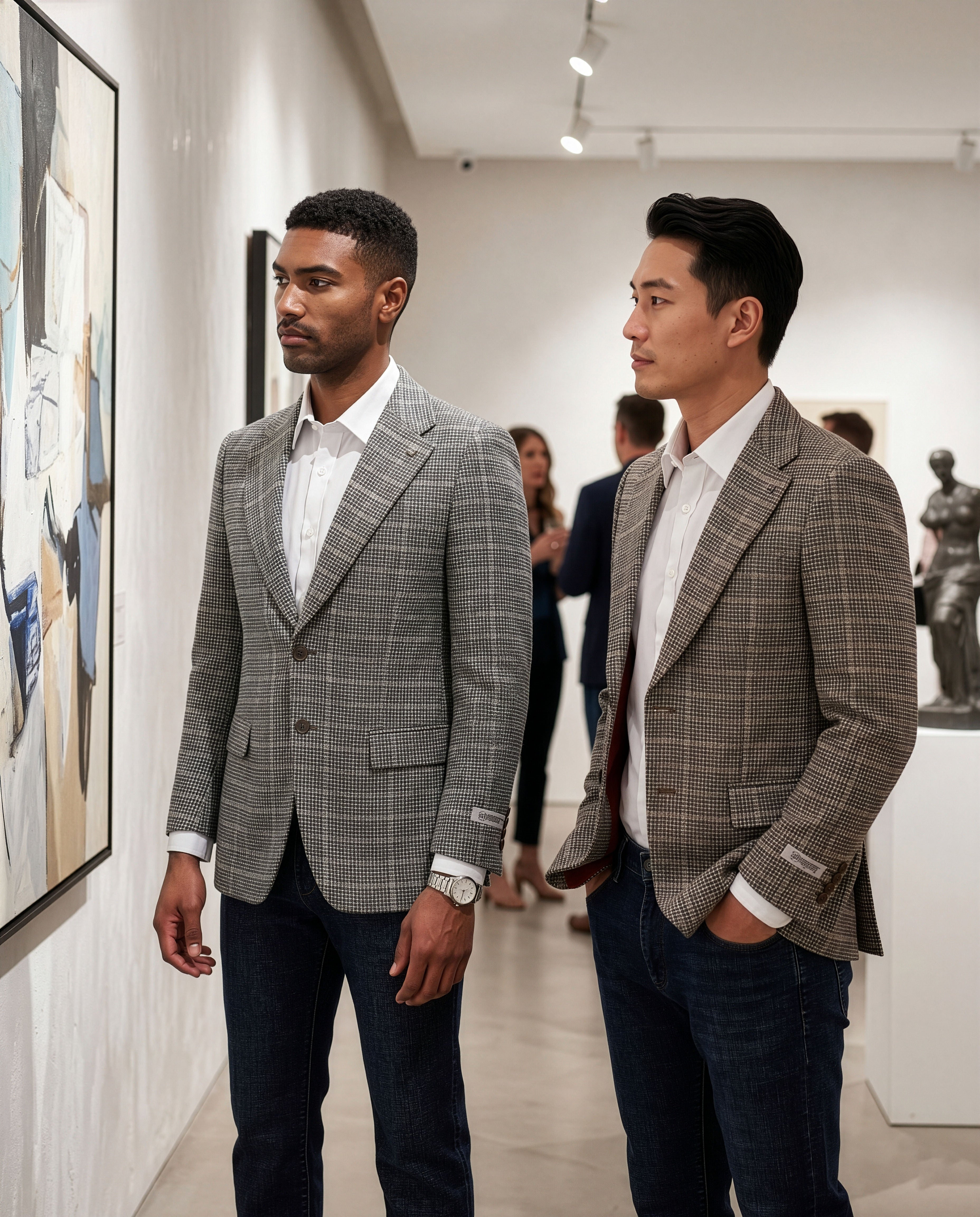 Stacy Adams Men's Hybrid Fit Textured Checkered Windowpane Sportcoat Only