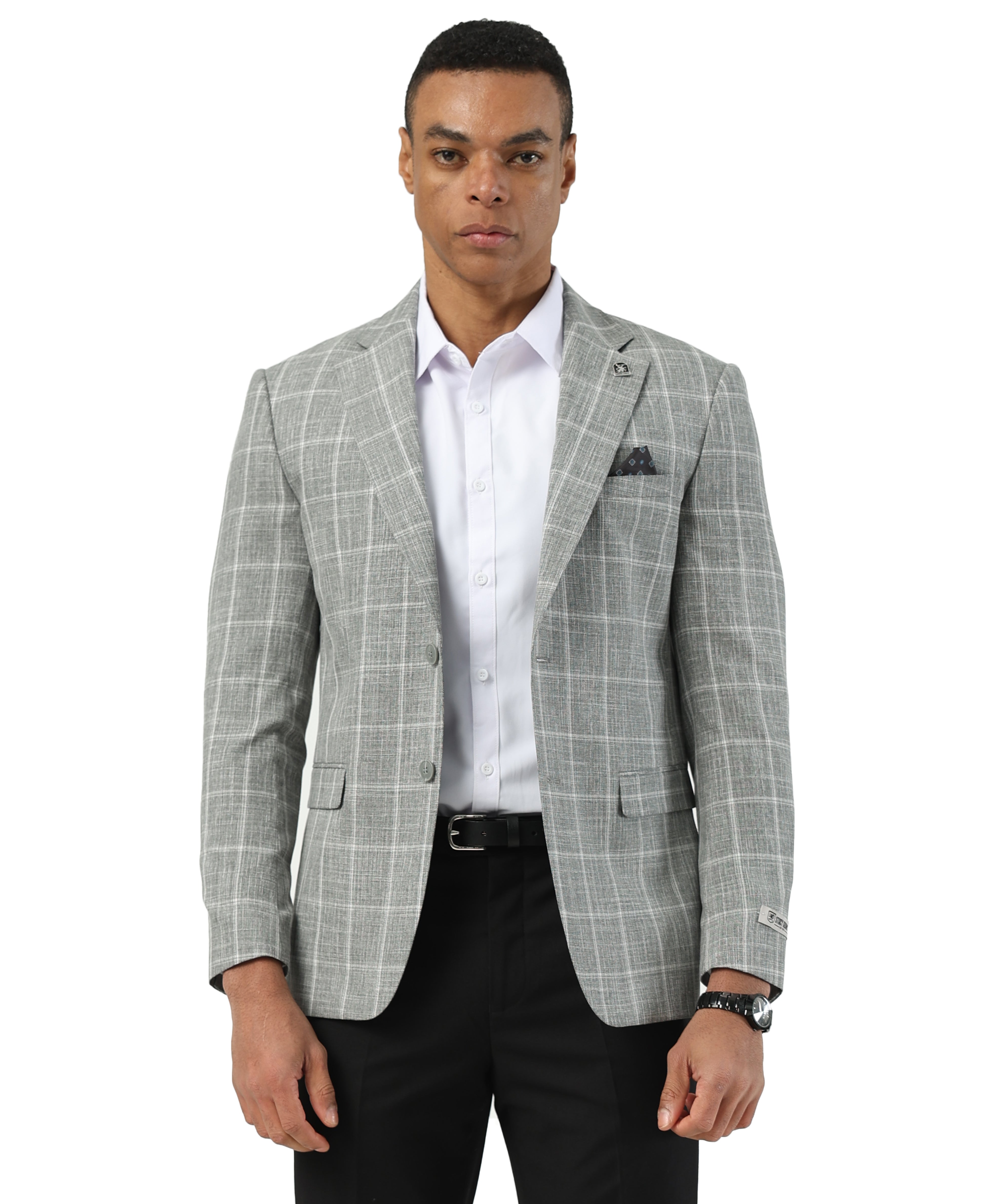 Stacy Adams Men's Hyrbid-Fit Textured Windowpane Sportcoat Only
