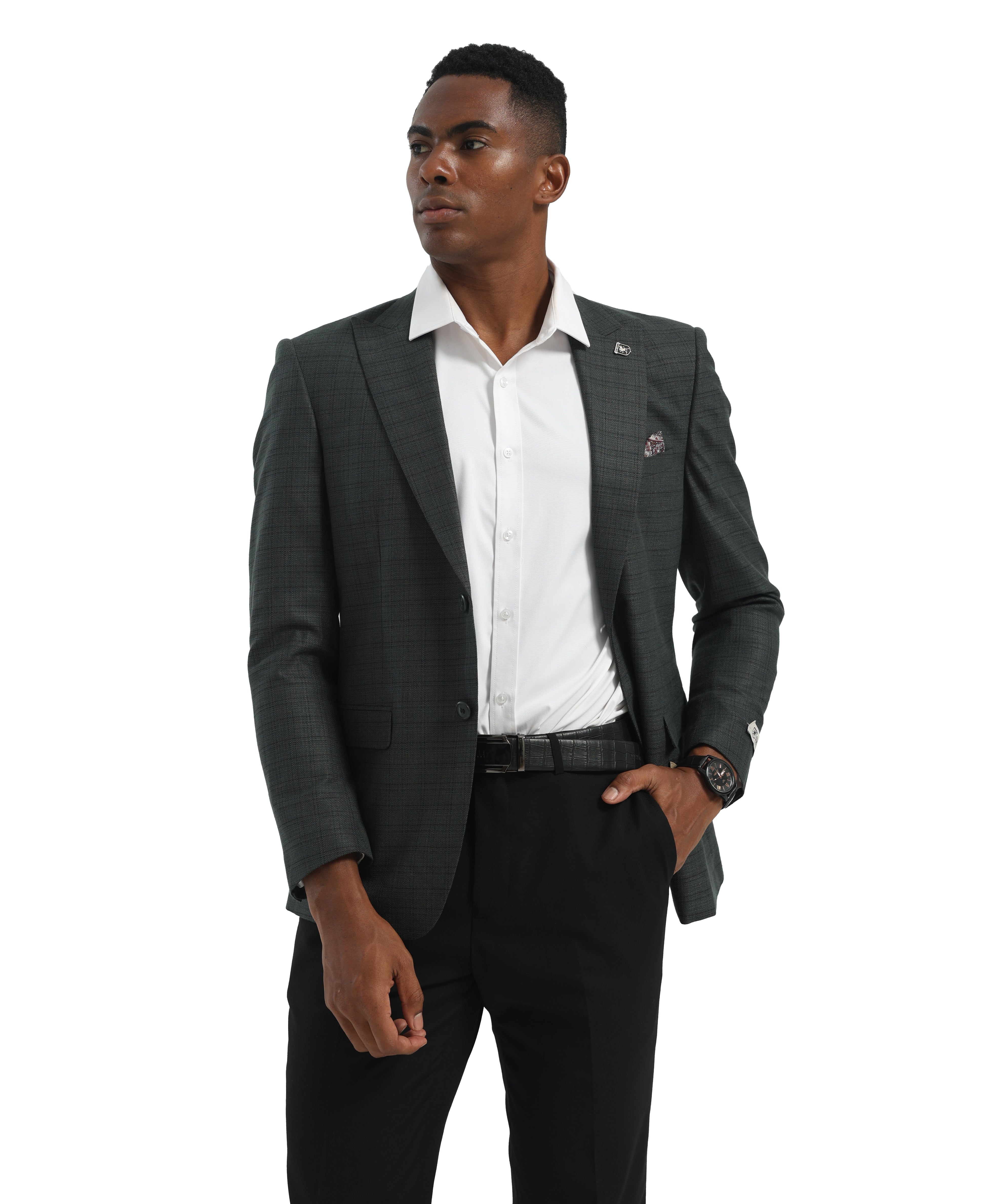 Men's Hybrid-Fit Textured Plaid Sportcoat Only