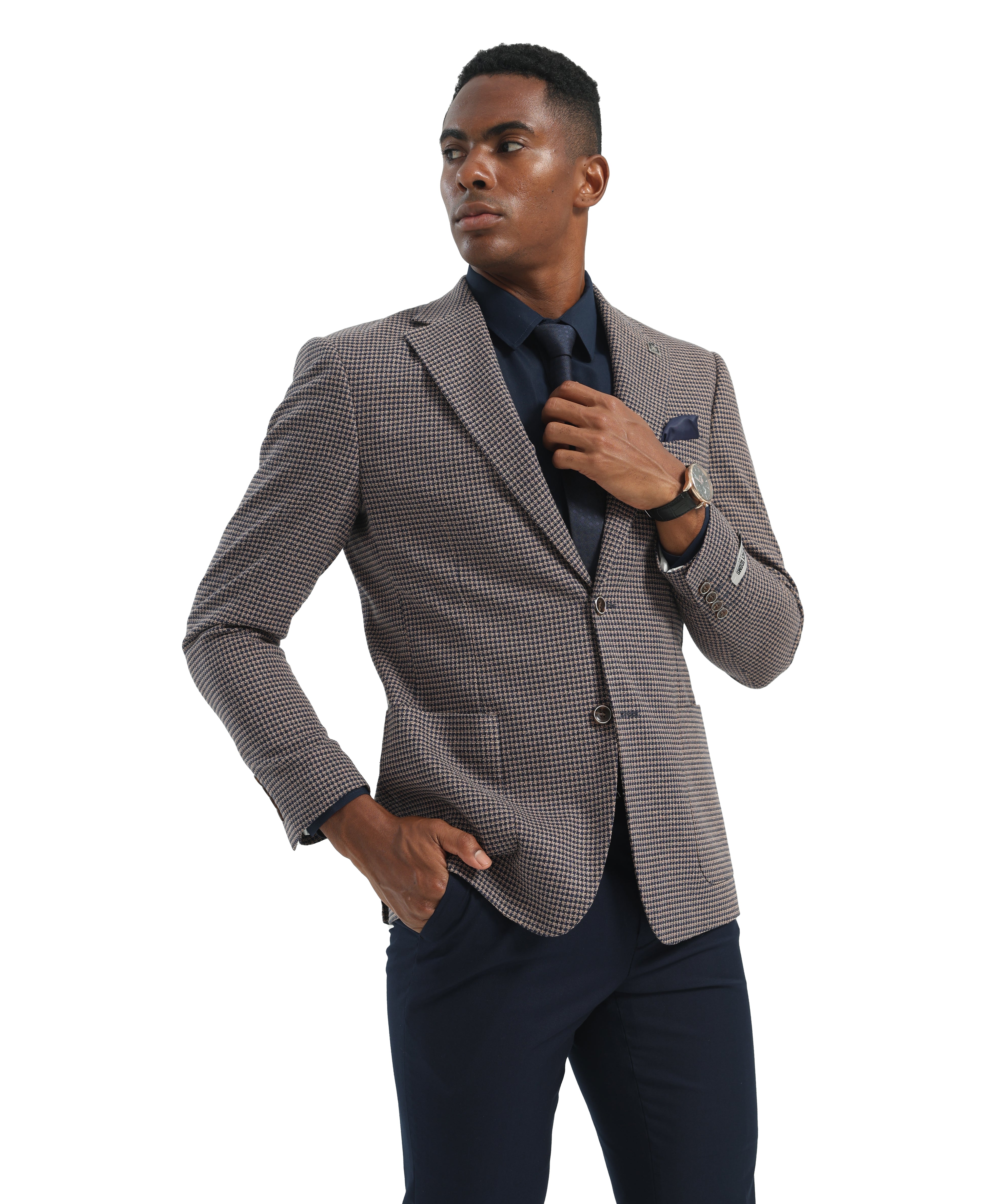 Men's Hybrid-Fit Micro Houndstooth Sportcoat Blazer
