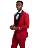 Stacy Adams Hybrid-Fit Vested Tuxedo, Red