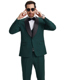 Stacy Adams Hybrid-Fit Vested Tuxedo, Green