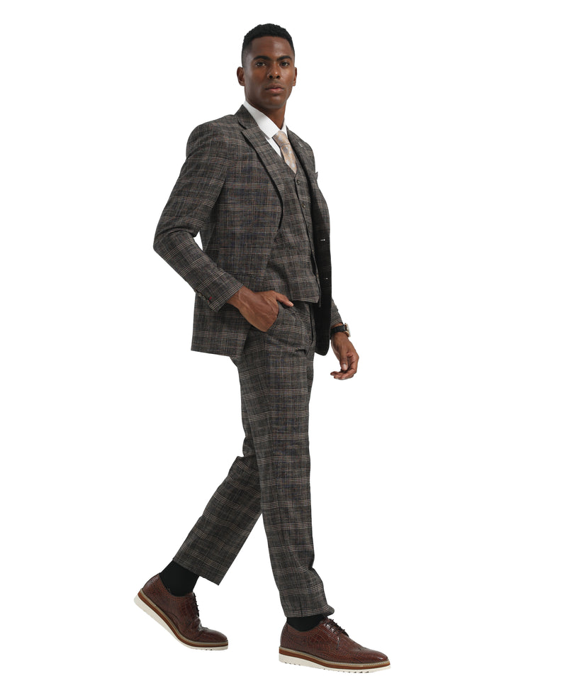 Stacy Adams Men's Hybrid Fit Suit in Brown for Evening Events