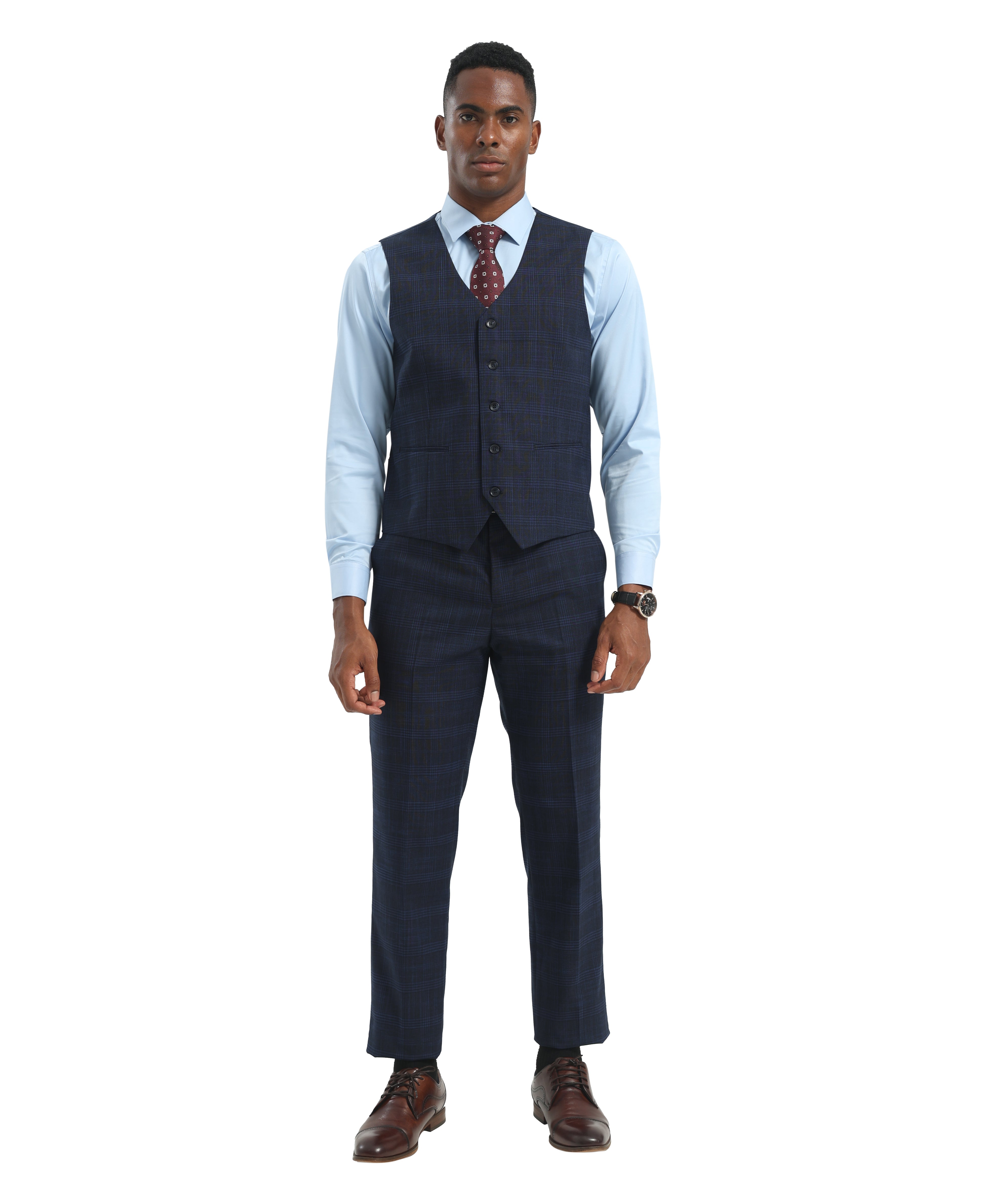 Stacy Adams Men's Hybrid Fit Suit in Navy for Creative Industry Wear