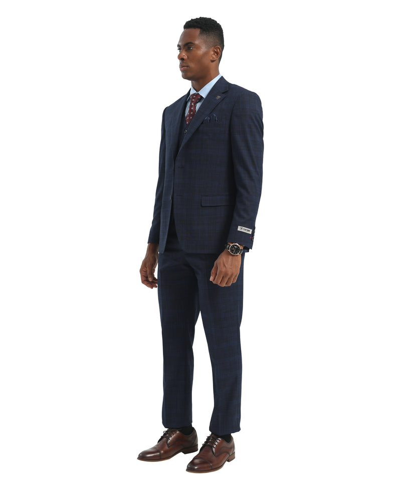 Stacy Adams Men's Hybrid Fit Suit in Navy for Creative Industry Wear