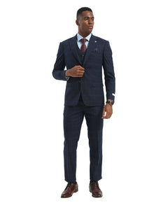 Stacy Adams Men's Hybrid Fit Suit in Navy for Creative Industry Wear