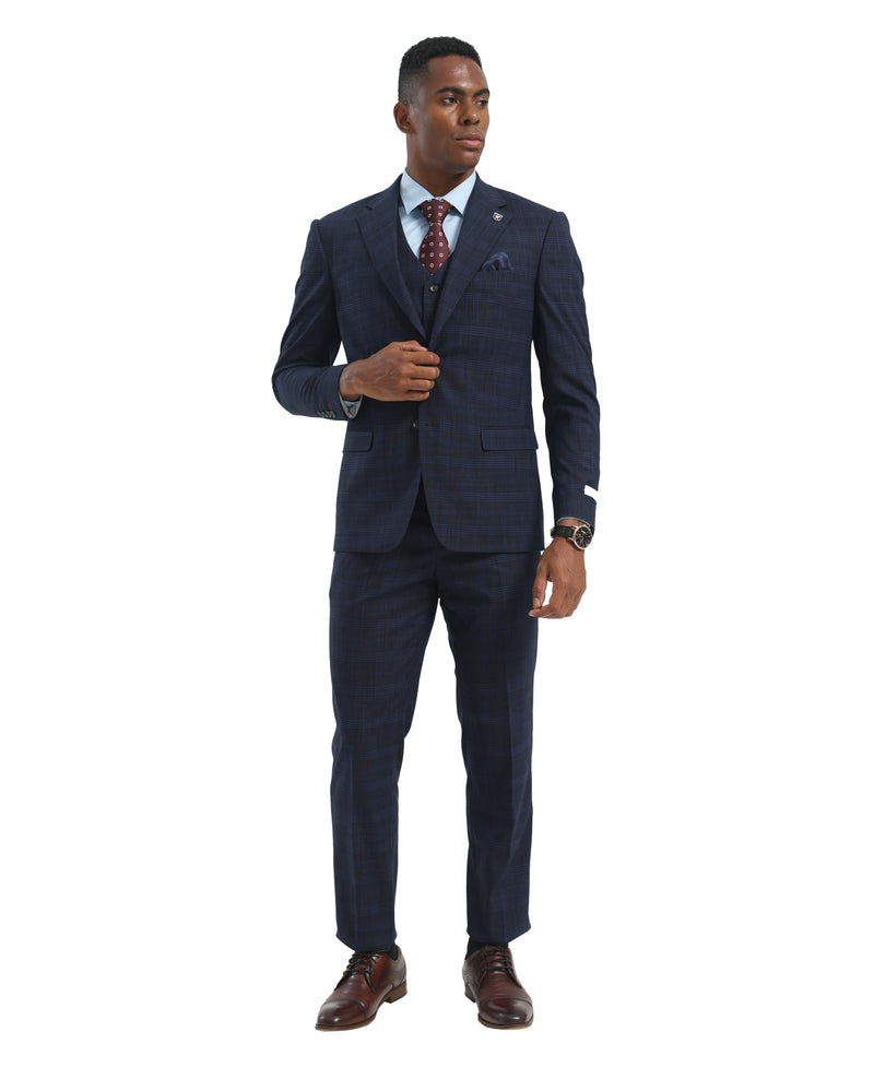 Stacy Adams Men's Hybrid Fit Suit in Navy for Creative Industry Wear
