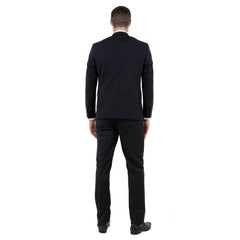 ZeGarie Men's Tailored Fit Knit Suit Jacket in Black for Business Meetings