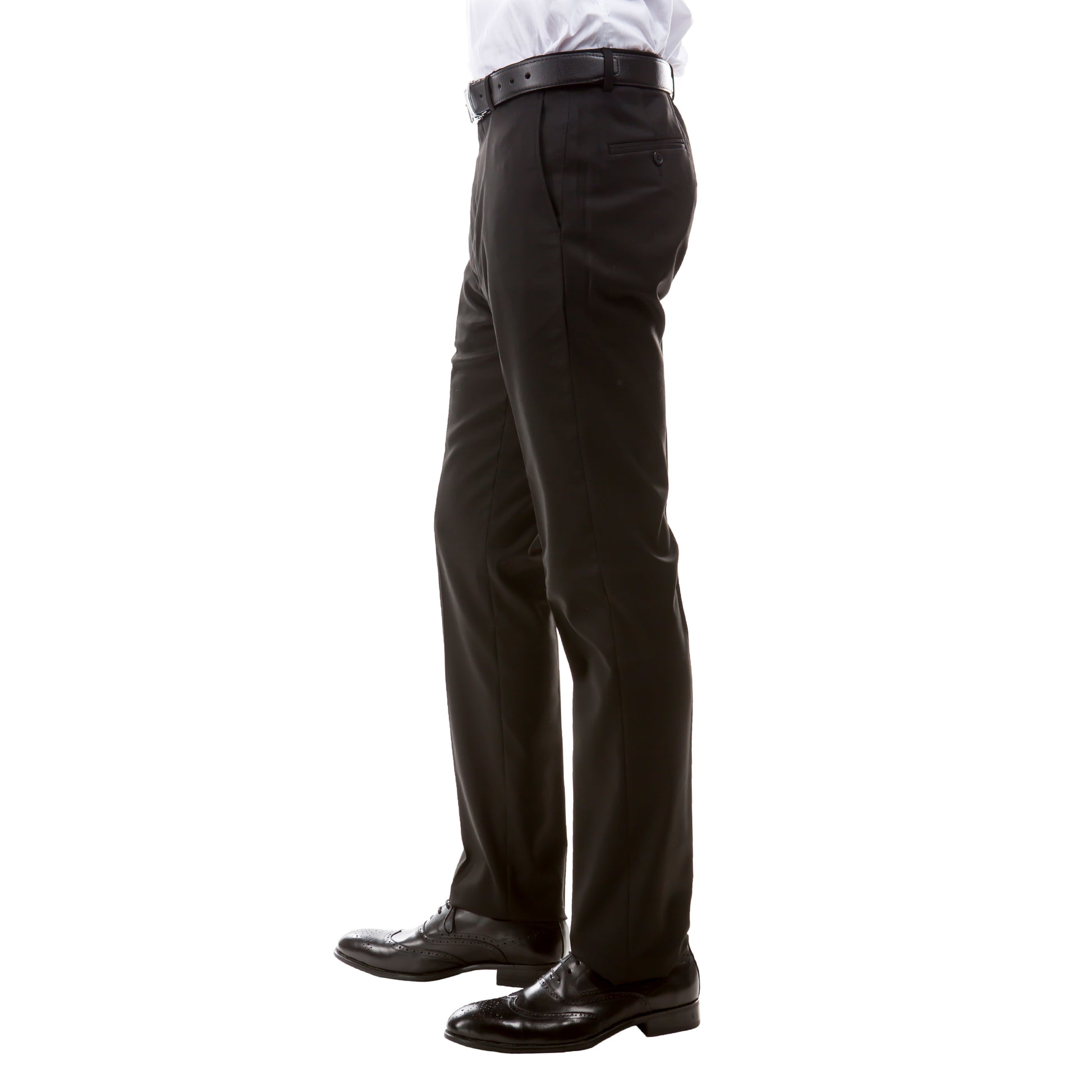 ZeGarie Men's Tailored Fit Suit Pants in Black for Formal Weddings