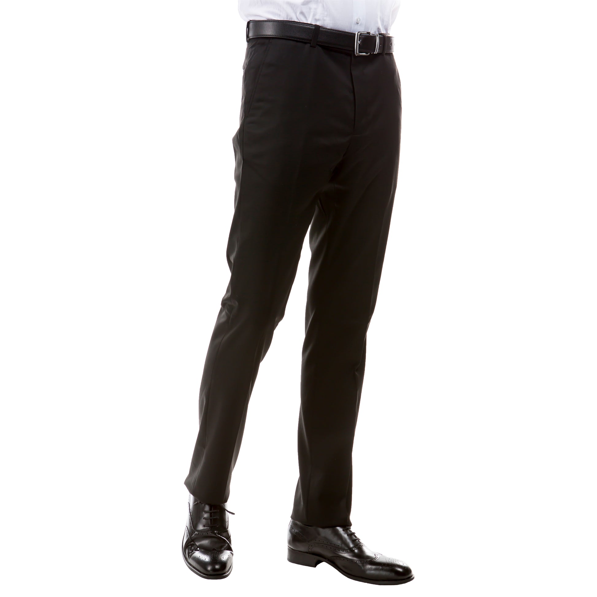 ZeGarie Men's Tailored Fit Suit Pants in Black for Formal Weddings