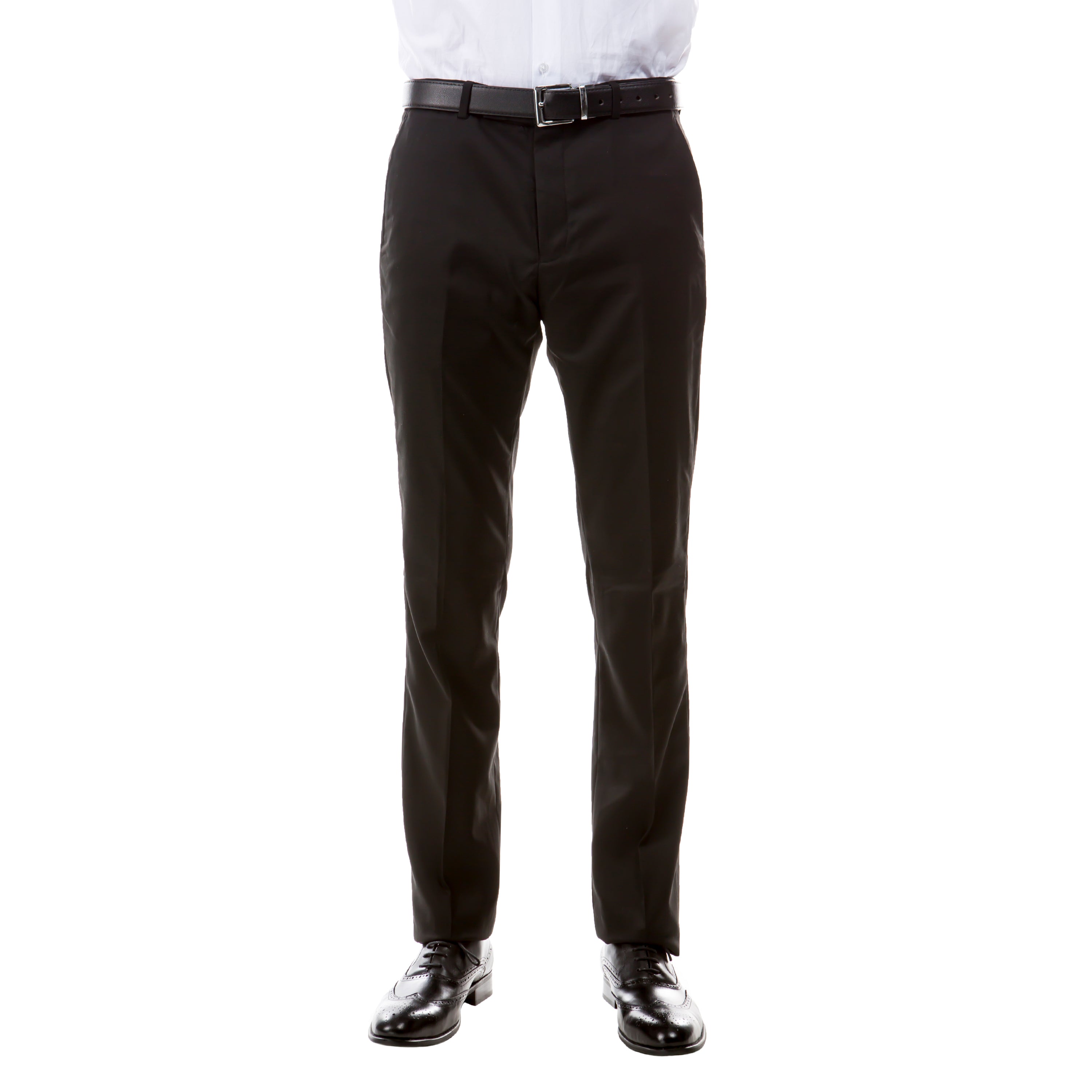 ZeGarie Men's Tailored Fit Suit Pants in Black for Formal Weddings