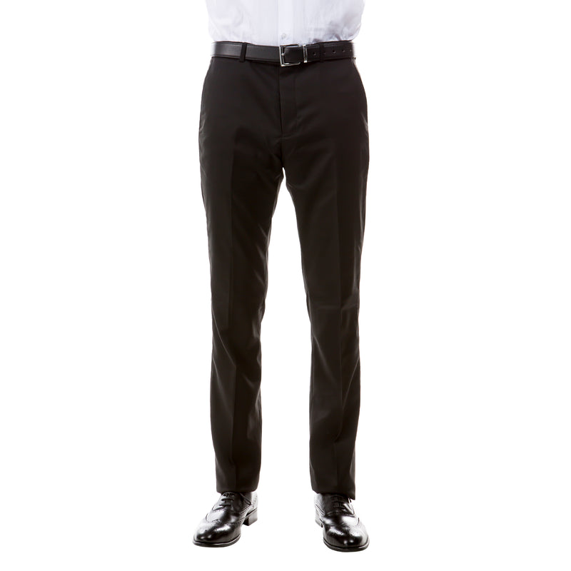 ZeGarie Men's Tailored Fit Suit Pants in Black for Formal Weddings
