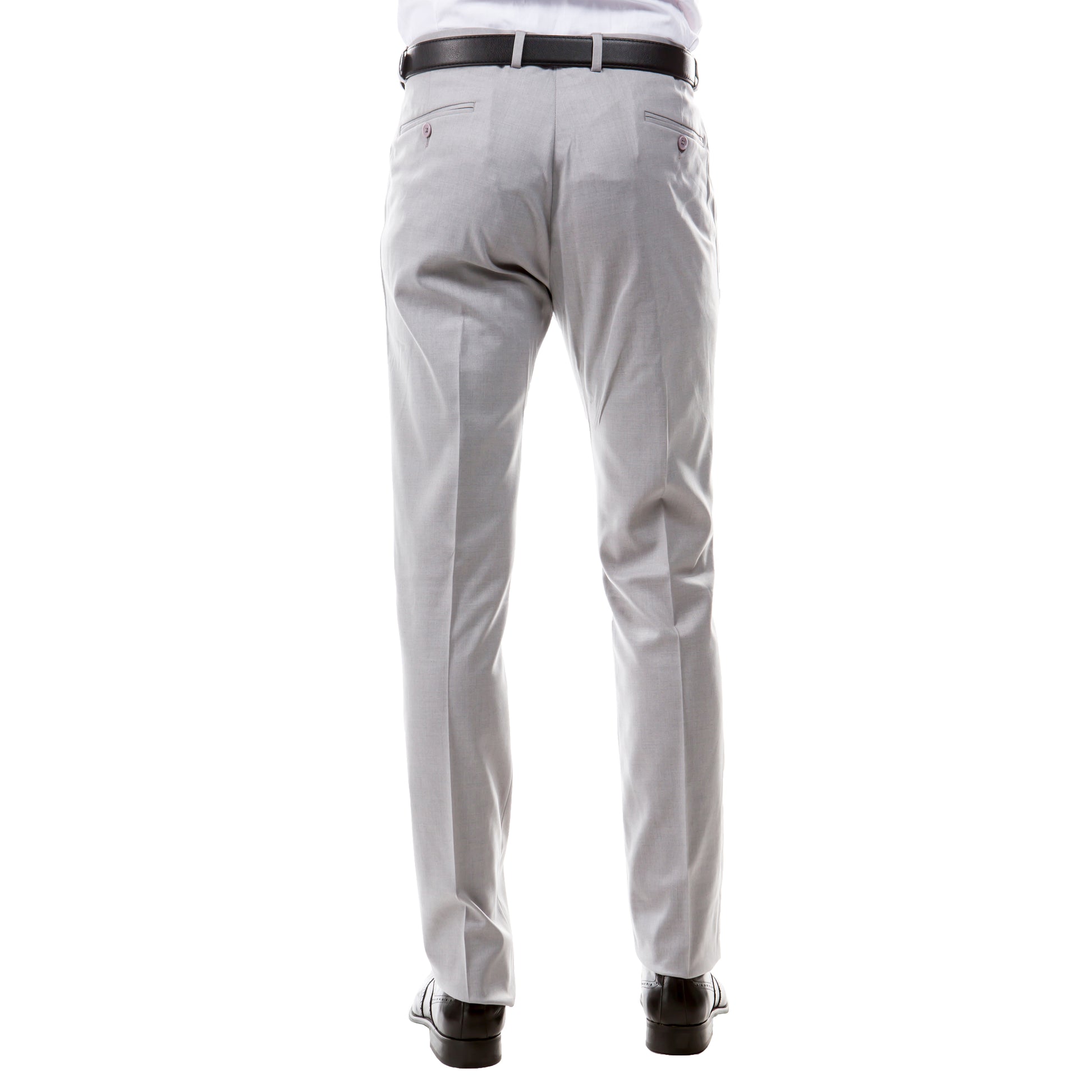 ZeGarie Men's Tailored Fit Suit Pants in Light Grey for Formal Weddings