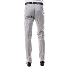 ZeGarie Men's Tailored Fit Suit Pants in Light Grey for Formal Weddings
