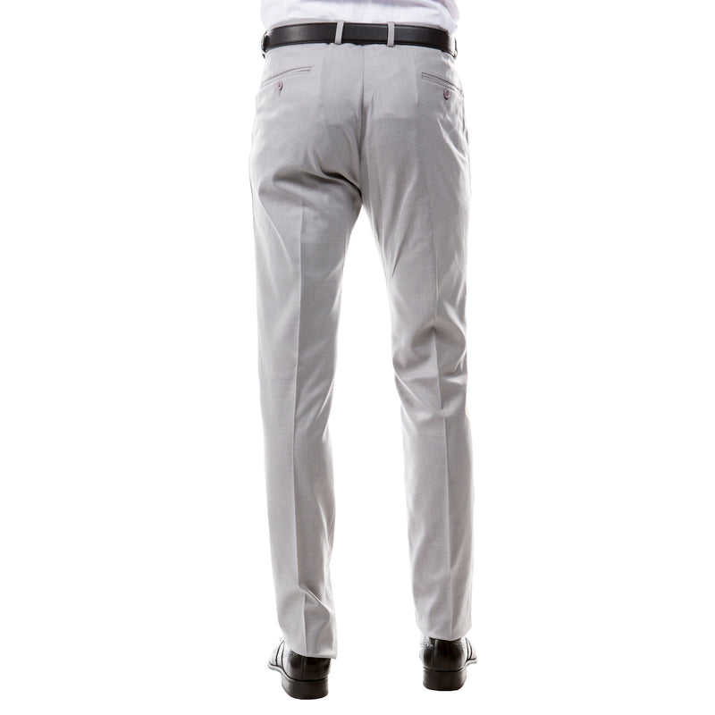 ZeGarie Men's Tailored Fit Suit Pants in Light Grey for Formal Weddings