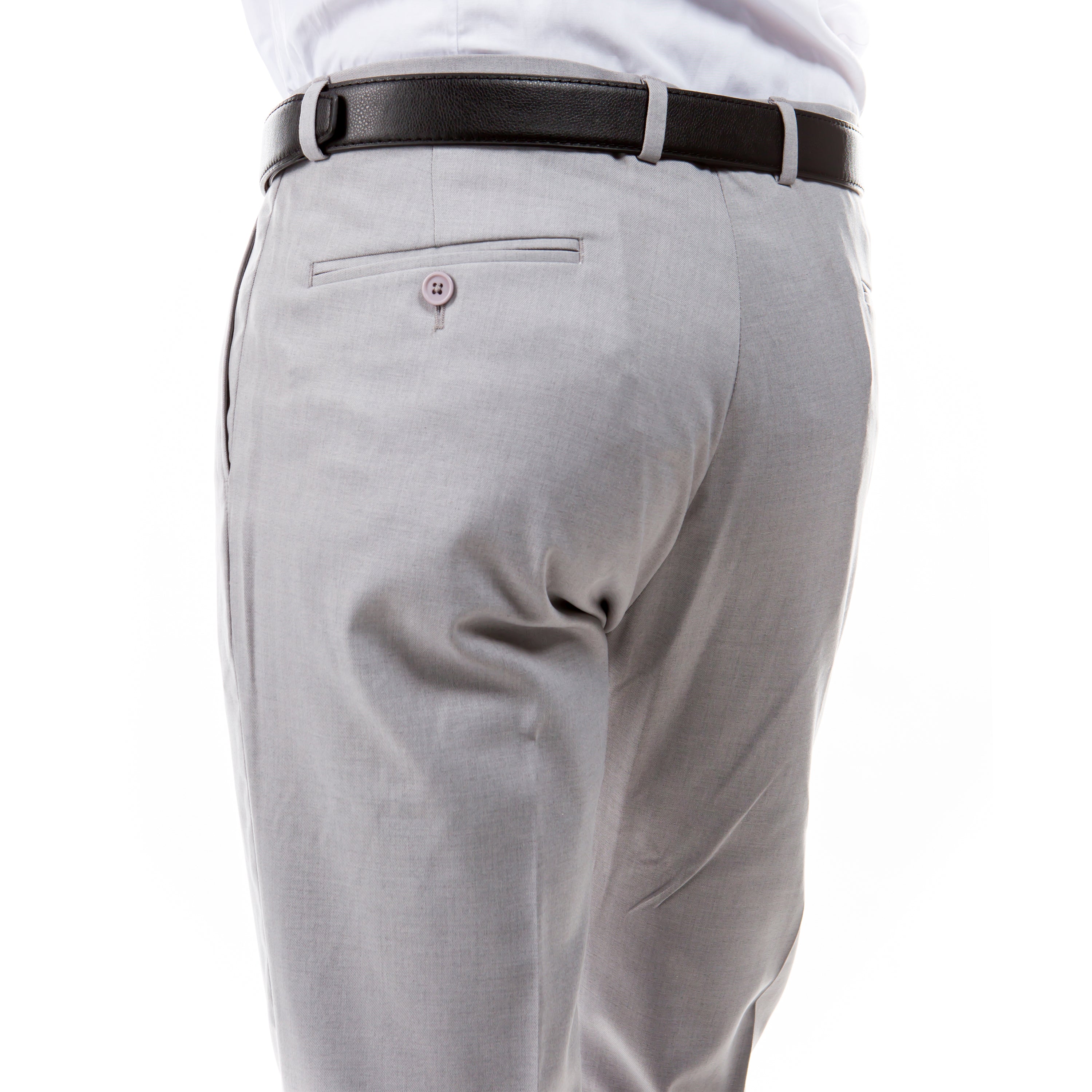 ZeGarie Men's Tailored Fit Suit Pants in Light Grey for Formal Weddings