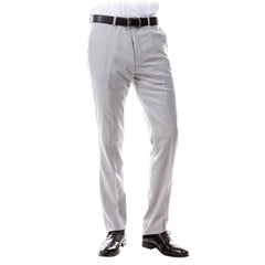 ZeGarie Men's Tailored Fit Suit Pants in Light Grey for Formal Weddings