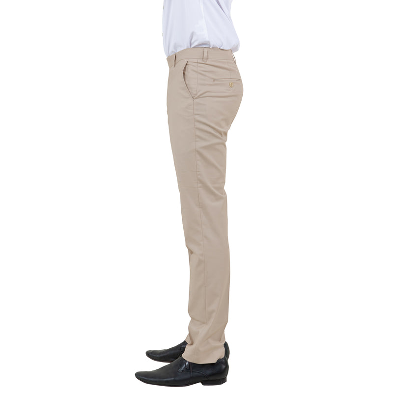 ZeGarie Men's Tailored Fit Suit Pants in Tan for Business Professional Settings
