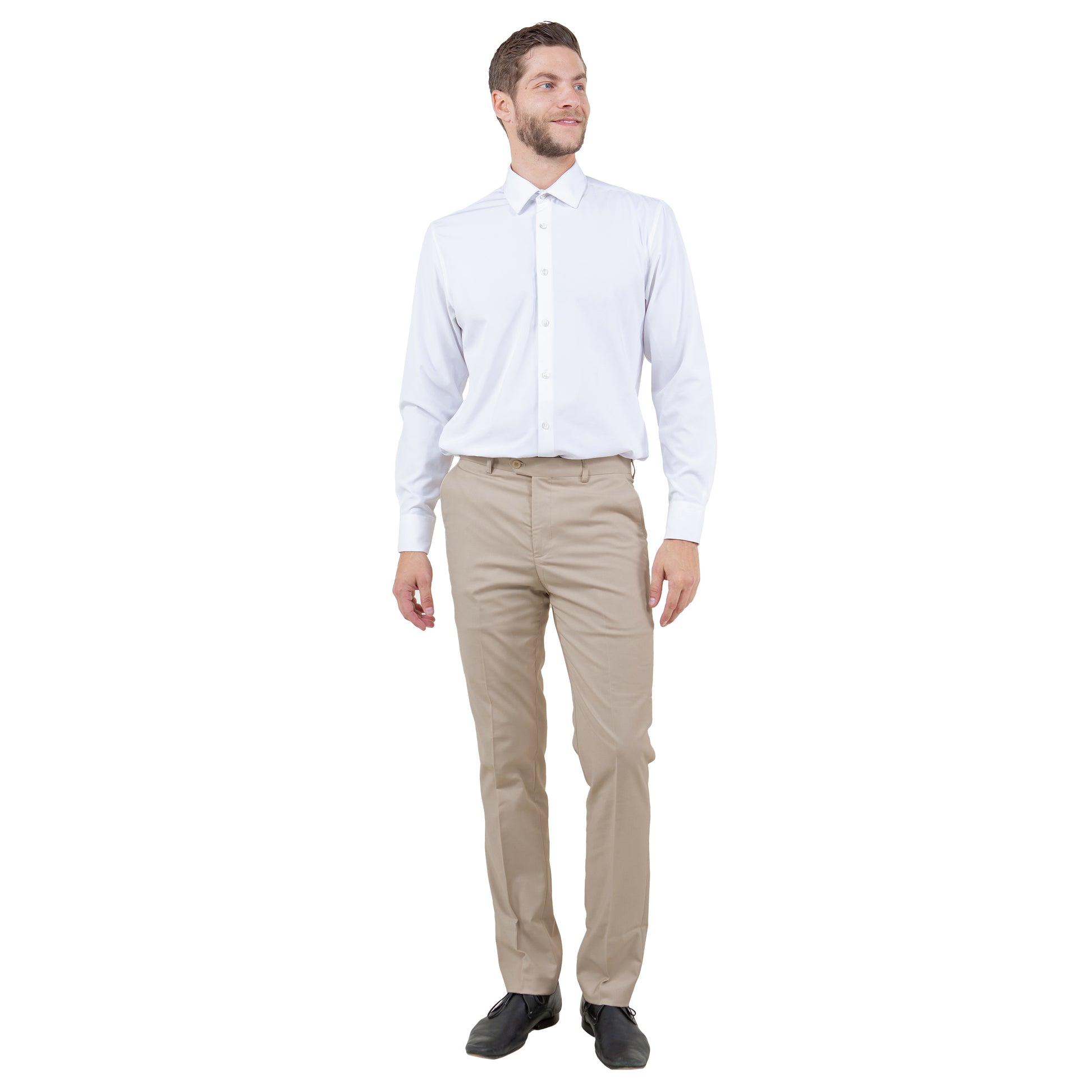 ZeGarie Men's Tailored Fit Suit Pants in Tan for Business Professional Settings