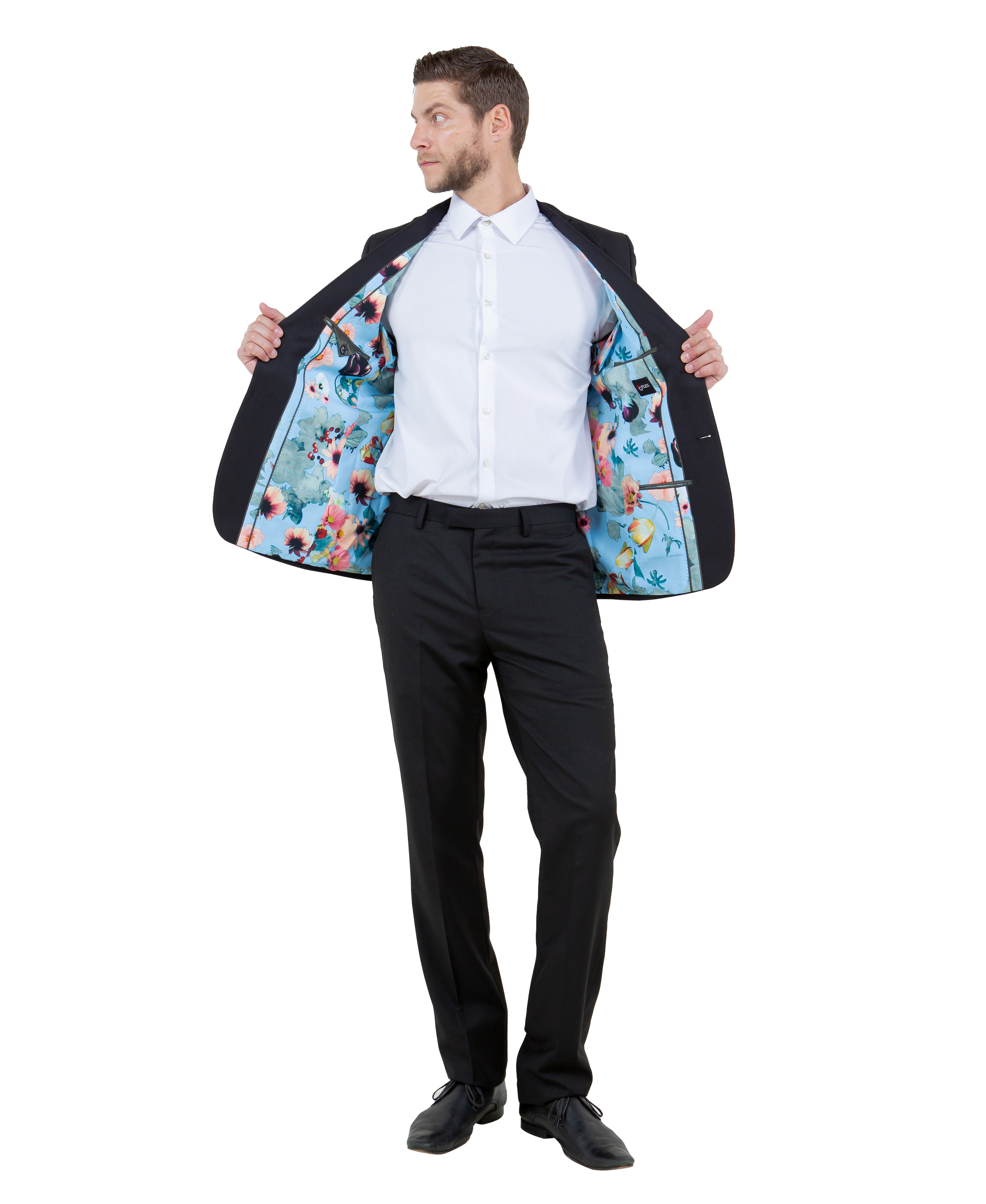 ZeGarie Men's Tailored Fit Knit Blazer in Black for Daily Office Wear