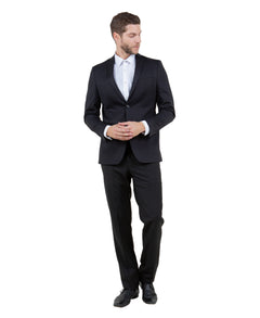 ZeGarie Men's Tailored Fit Knit Blazer in Black for Daily Office Wear