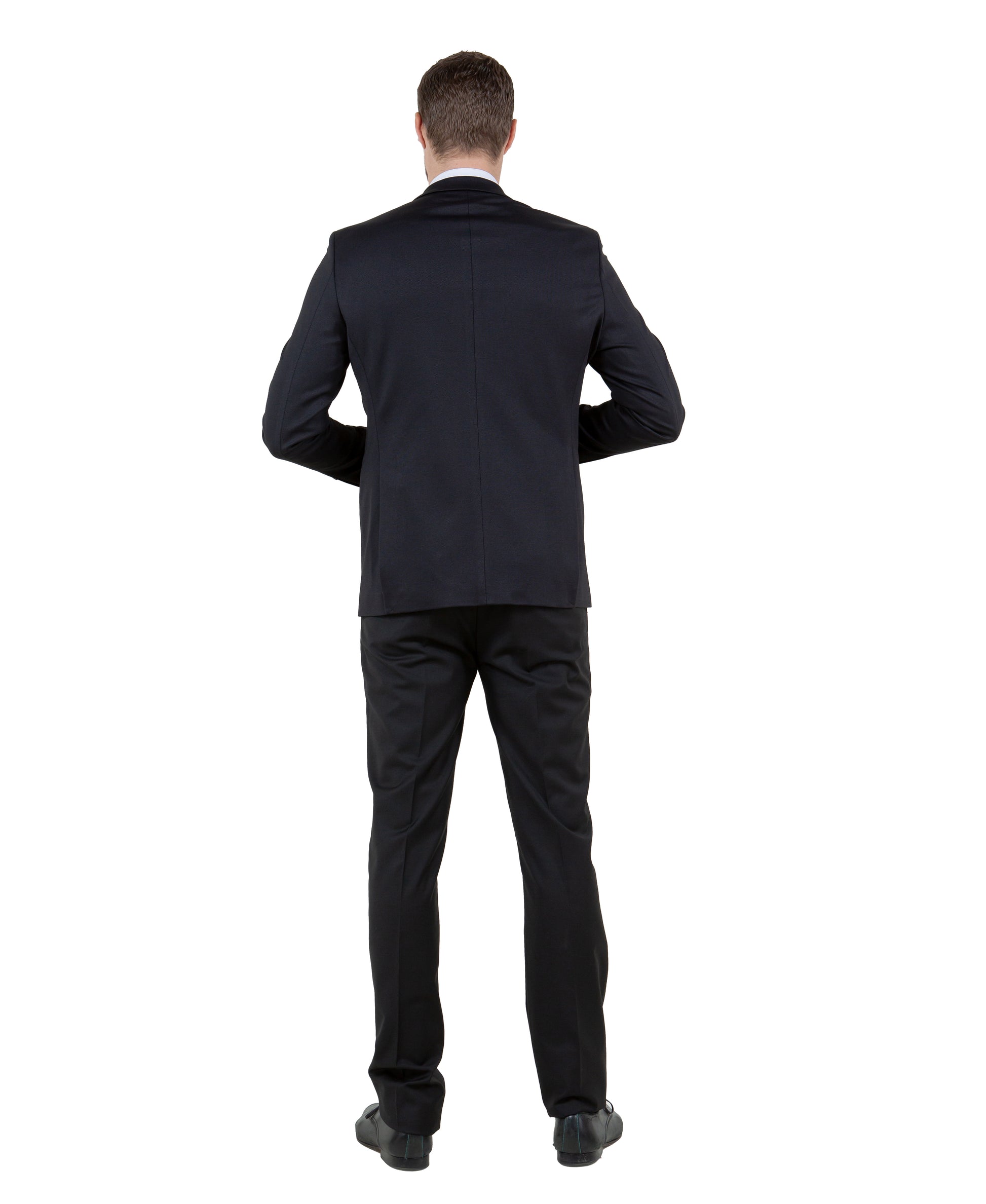 ZeGarie Men's Tailored Fit Knit Blazer in Black for Daily Office Wear