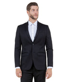 ZeGarie Men's Tailored Fit Knit Blazer in Black for Daily Office Wear