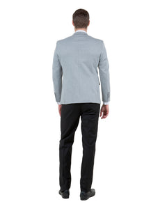 ZeGarie Men's Tailored Fit Knit Blazer in Gray for After-Hours Networking