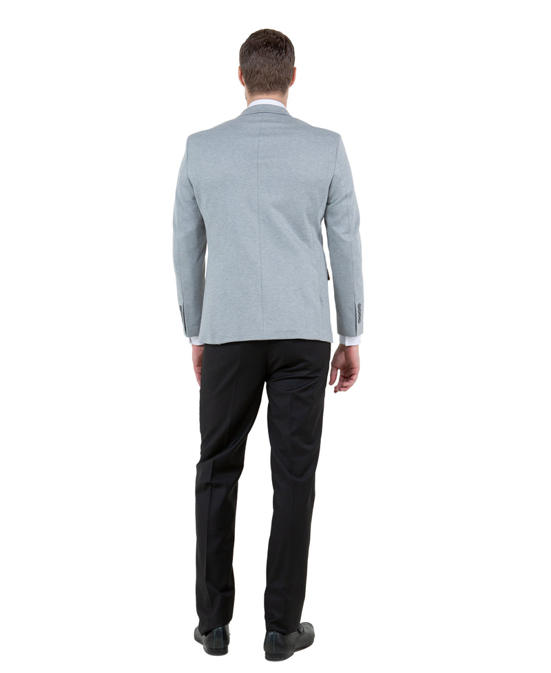 ZeGarie Men's Tailored Fit Knit Blazer in Gray for After-Hours Networking