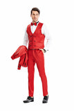 Tazio Skinny Fit Polka-Dot Suit, Cherry Red - Julinie