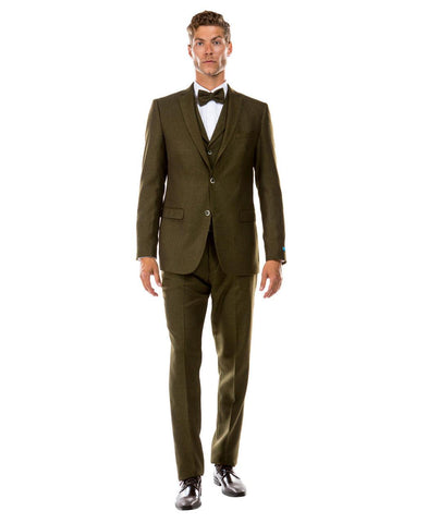 Sean Alexander Hybrid Fit Tweed Suit, Olive - Julinie