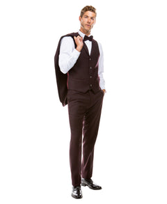 Sean Alexander Hybrid Fit Tweed Suit, Burgundy - Julinie